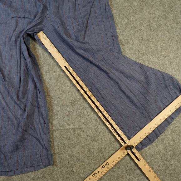 J. Jill Pants Womens Large Linen Stretch Wide Leg Crop Beachy Lagenlook Belted - Picture 4 of 10